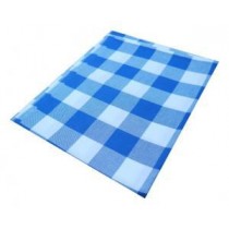 Tischdecke  weiß blau kariert für Biertisch 220x50 cm