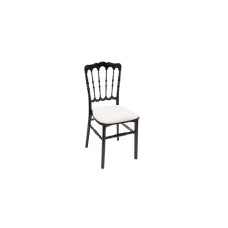 Stuhl Celtenham schwarz mit Polster weiß